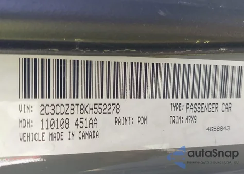 2019 Dodge Challenger R/T z USA, uszkodzony, nr VIN 2C3CDZBT8KH552278